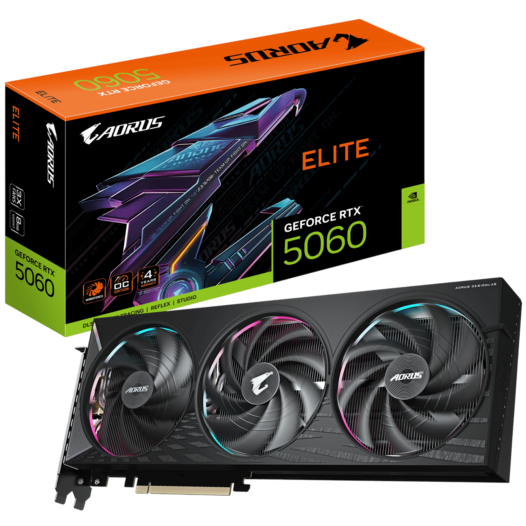 Tarjeta de Video Gigabyte AORUS RTX 5060 Elite 8GB